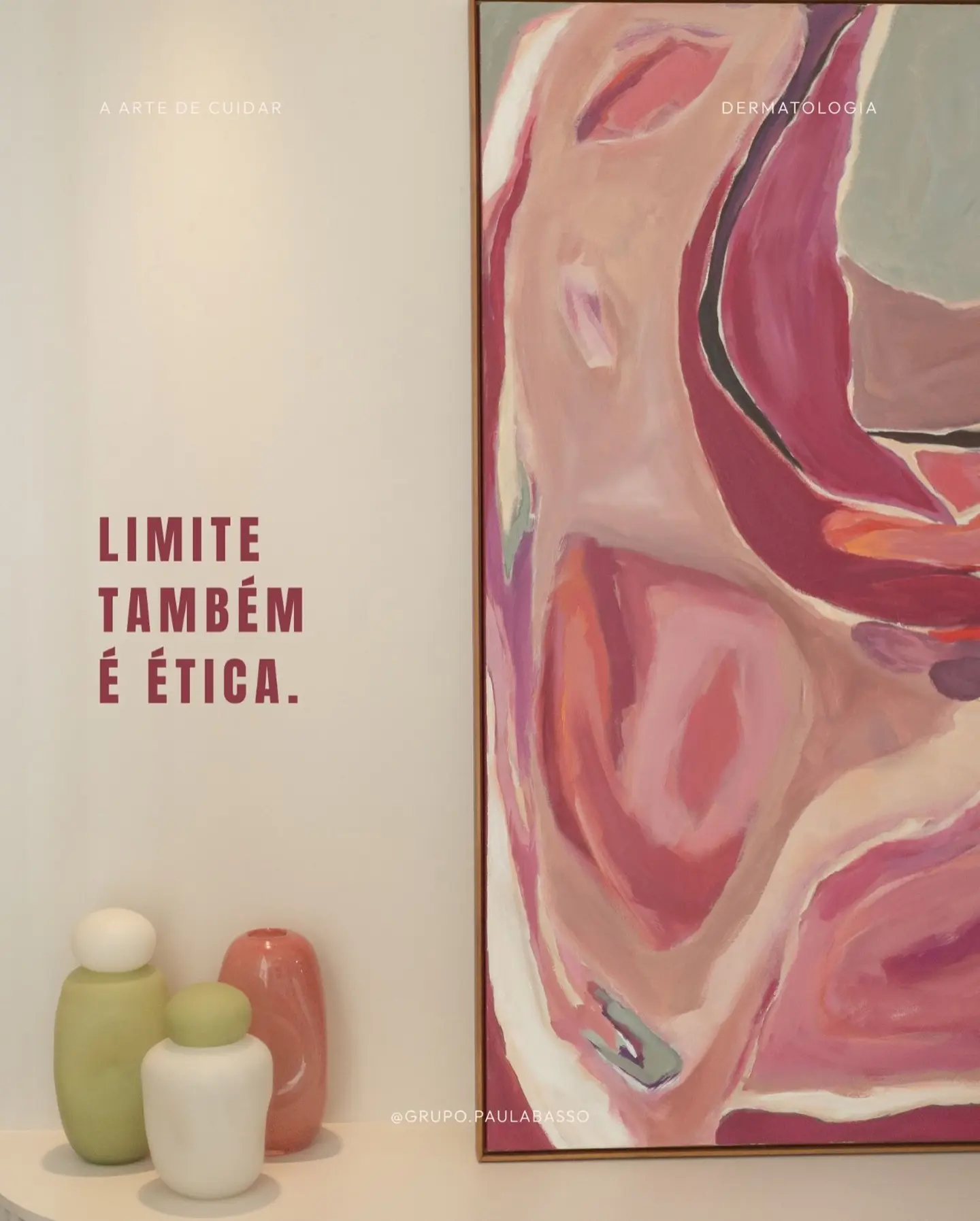 Obra de arte utilizada pelo Grupo Paula Basso para representar ética e responsabilidade no cuidado dermatológico
