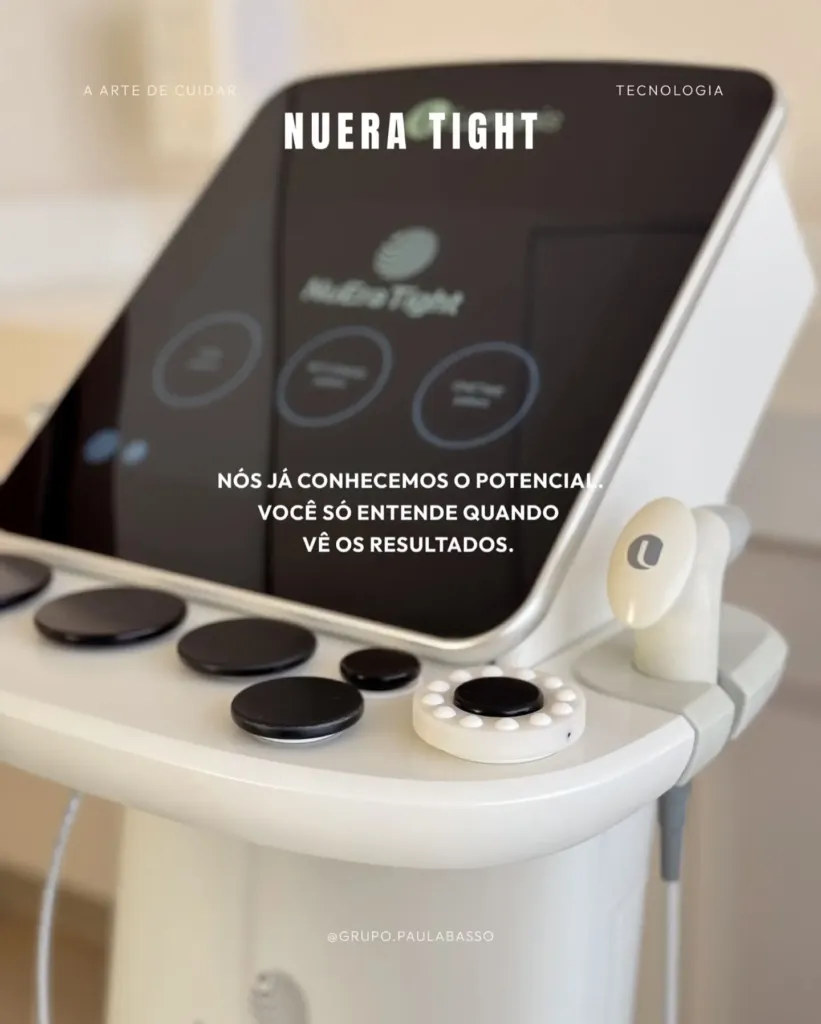 Tecnologia Nuera Tight utilizada para contorno corporal, flacidez e recuperação pós-parto