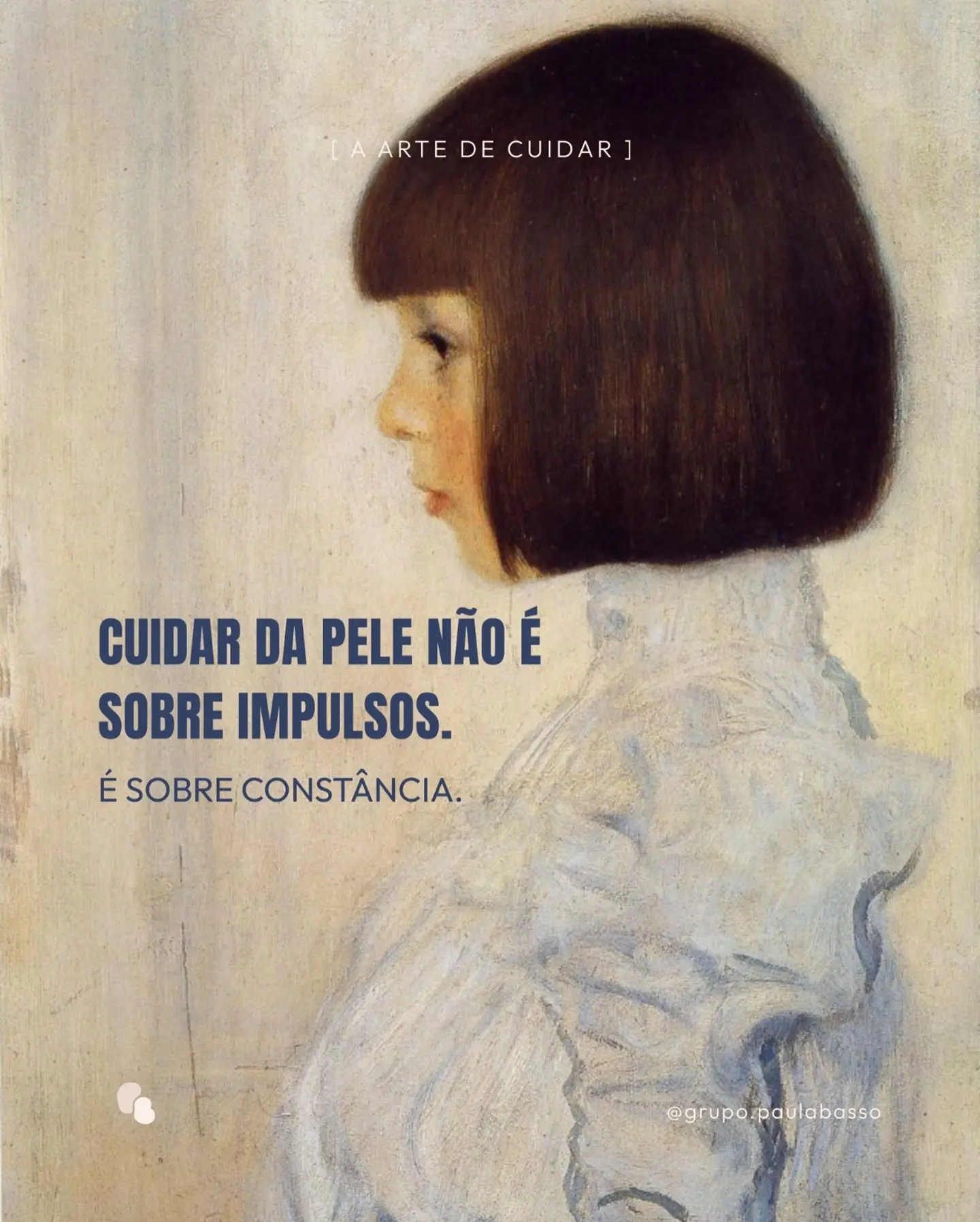 Obra de arte utilizada pelo Grupo Paula Basso para representar constância e cuidado contínuo com a pele